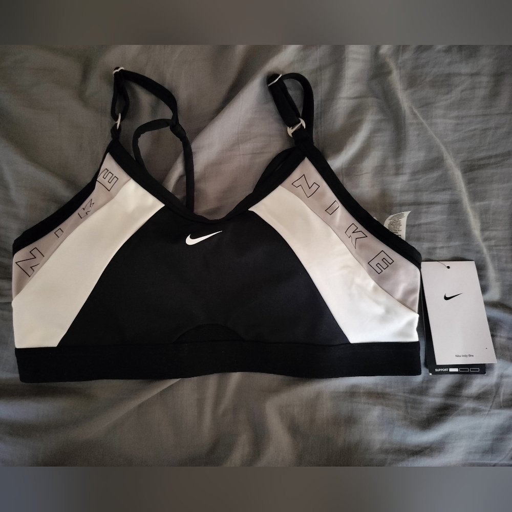 Nike Black and White Sports Bra